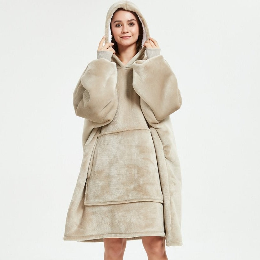 Snuggle Blanket Hoodie | Beige Blanket Hoodie | THE COORIES